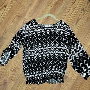 Black/White Cato 18/20W Blouse